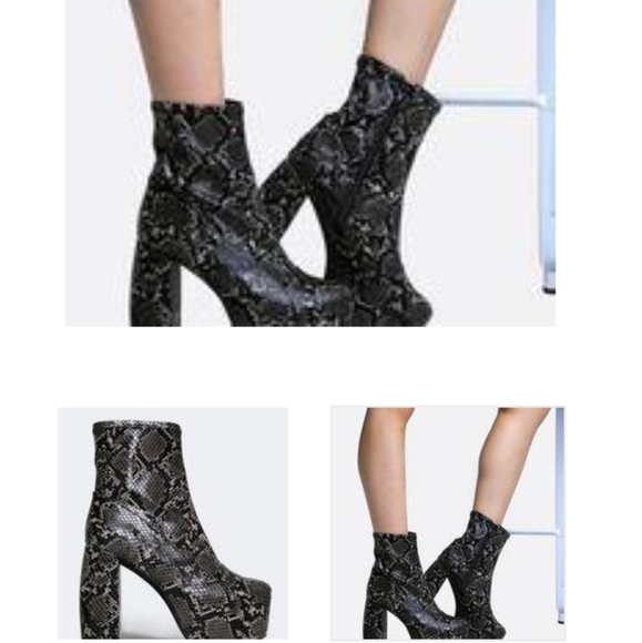 Jeffrey Campbell Fiction Snakeskin Boot 8 - Picture 3 of 4